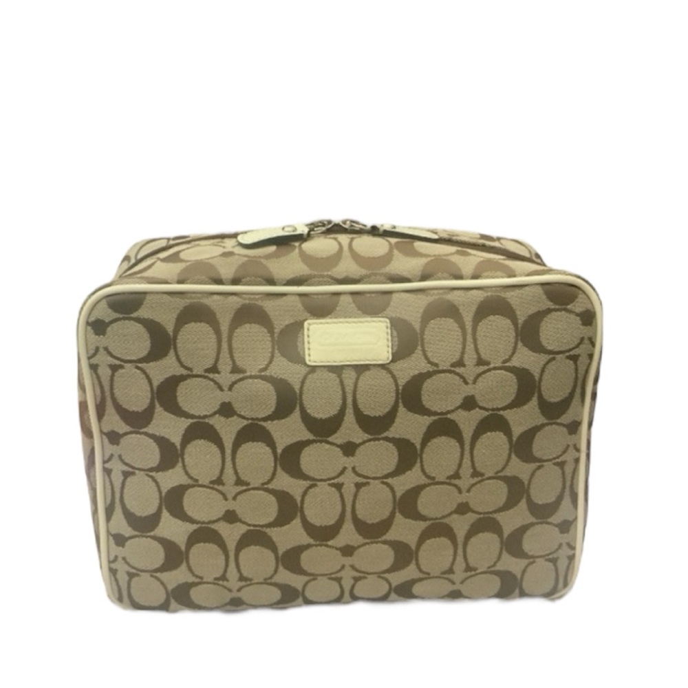 Coach Signature Brown CC Jacquard Toiletry